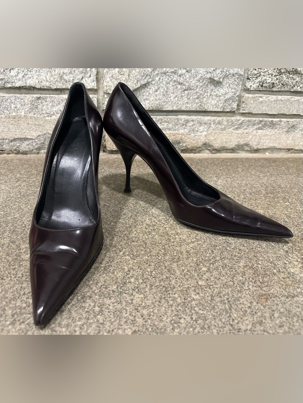 Women’s Prada Dark Brown Leather Stilleto Heels - Size 40/9.5